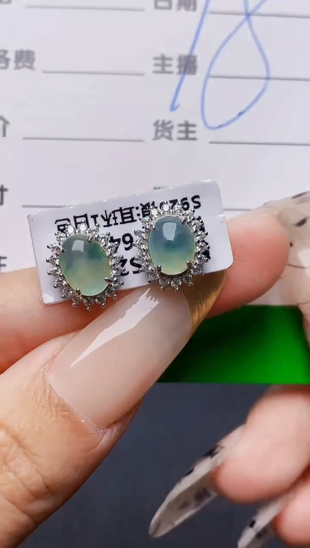 银S925镶嵌戒指翡翠3586