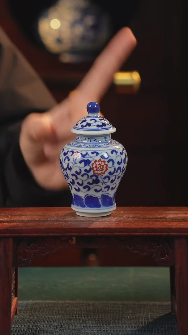 【闪购商品】摆件青花将军罐手工手绘