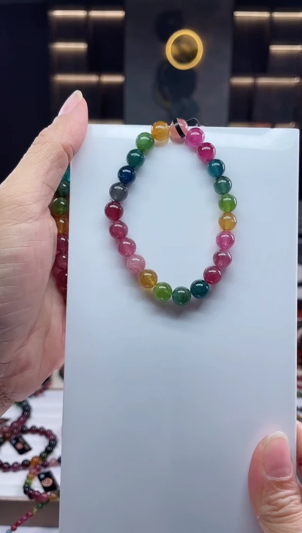 未镶嵌单圈手串碧玺（多样性发一条）Q