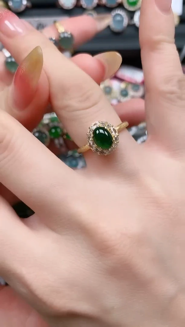 银S925镶嵌戒指翡翠1111