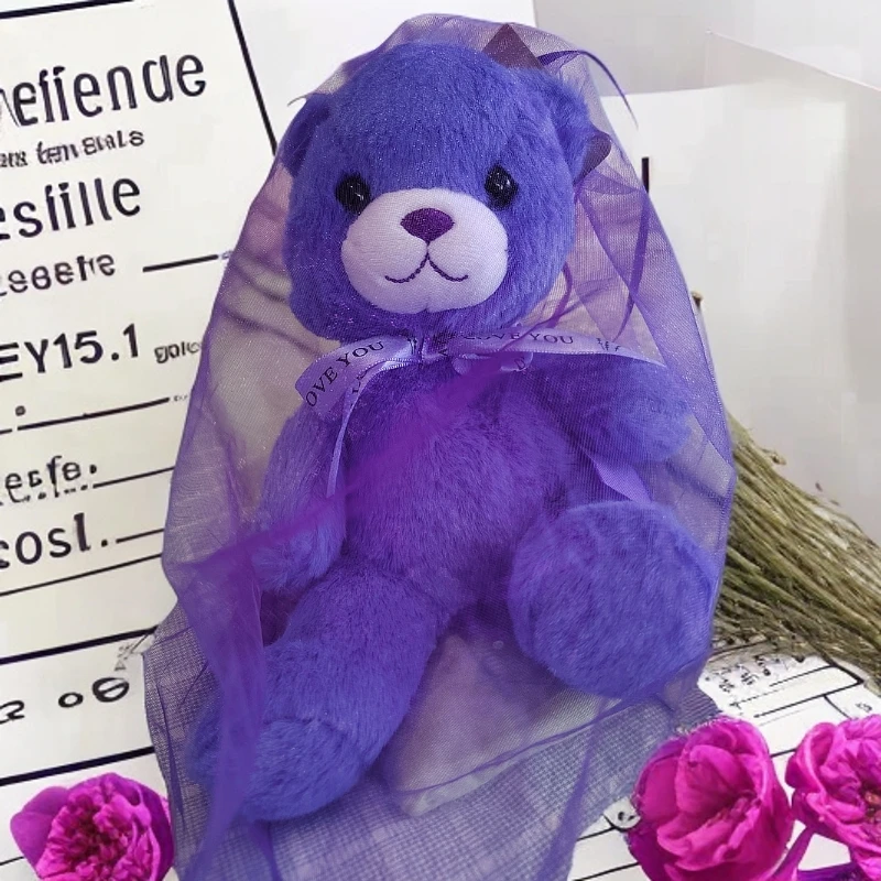 新疆礼物紫色小熊可爱卡通玩偶