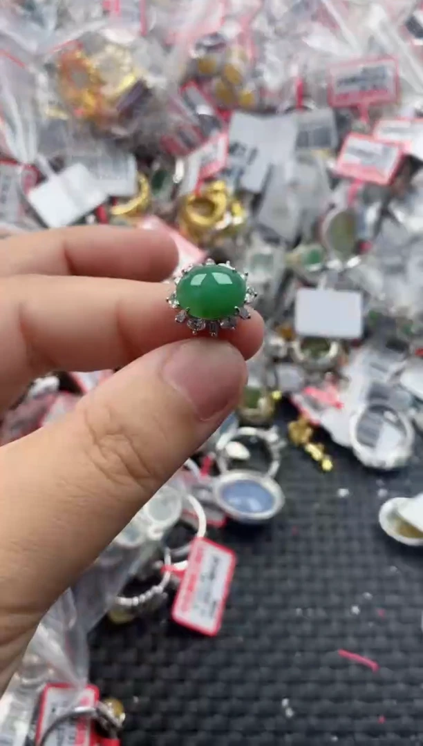 银S925镶嵌戒指翡翠777777   9