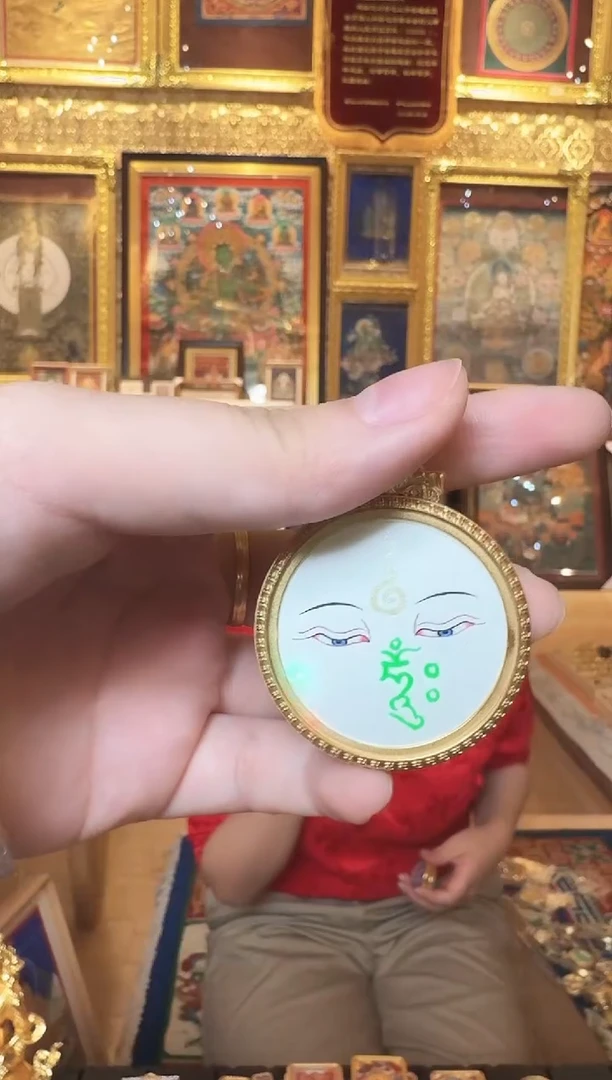 吊坠观老师的眼睛 热贡纯手绘唐卡