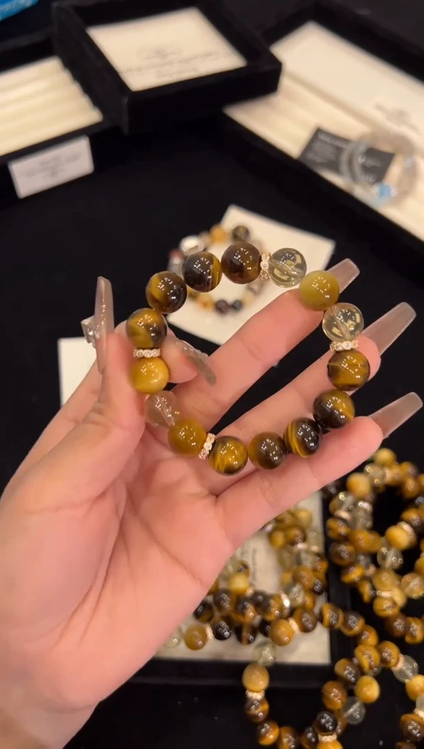 【闪购商品】水晶手链合金黄虎眼手链x1069
