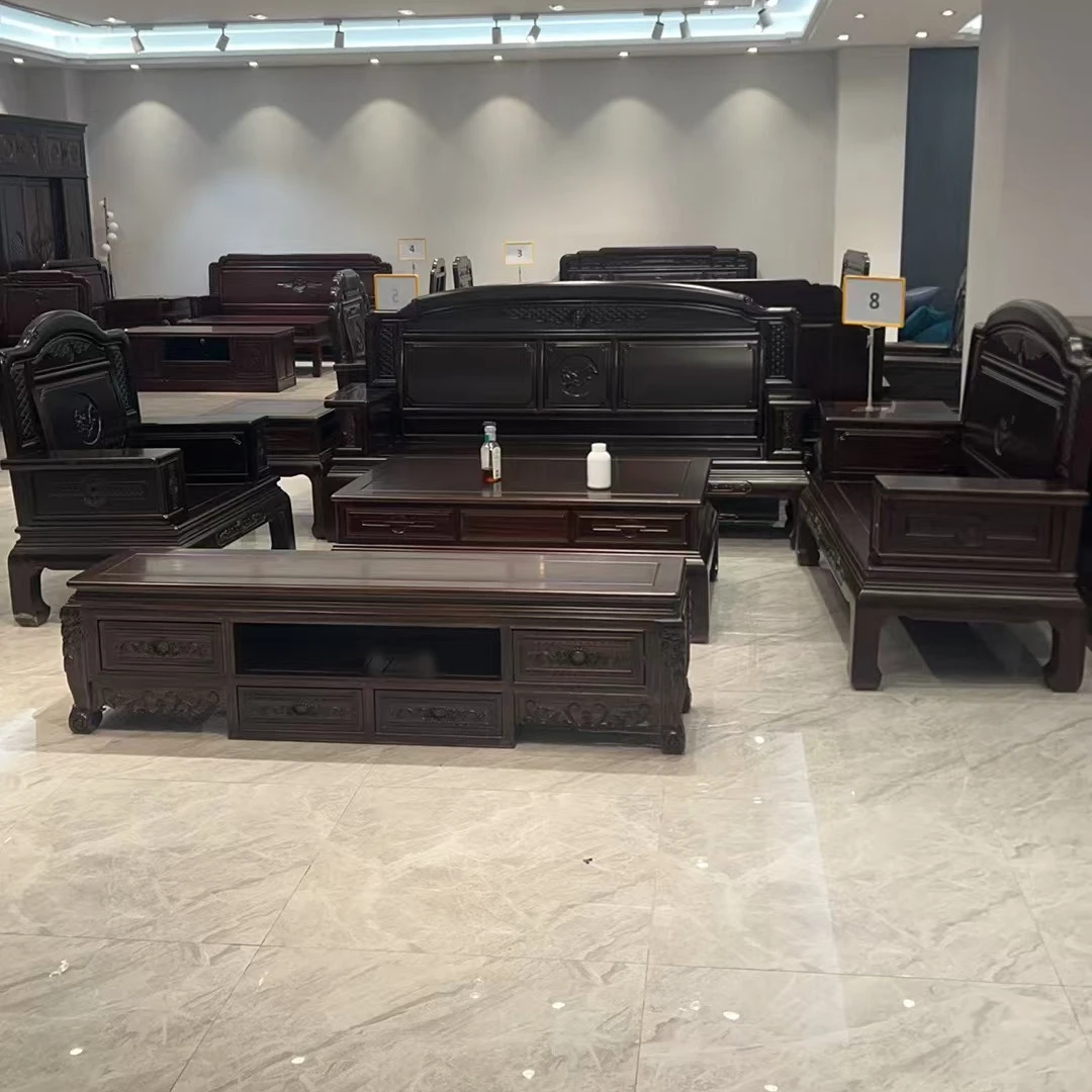 多子多福沙发新中式实木沙发客厅家用别墅成套两用中户型大户型