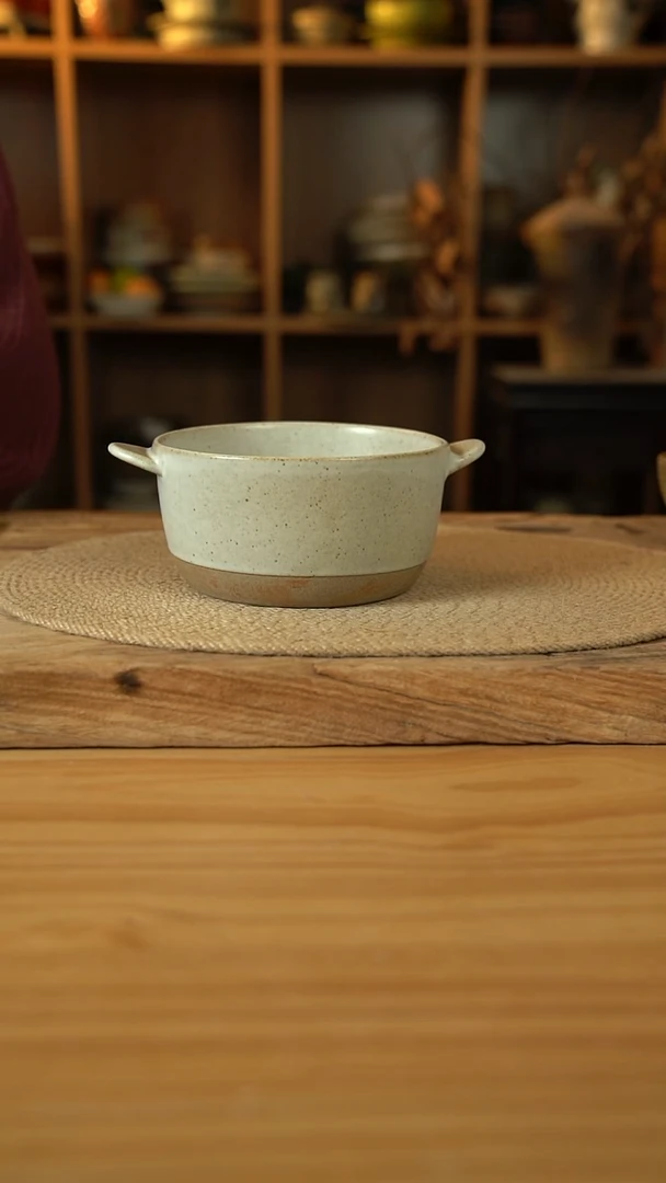 奶奶系列的双耳拼色泡面桶1个