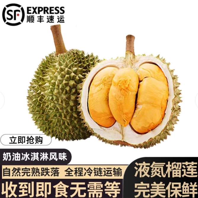【保5房】AA整果黑刺榴莲D200马来西亚进口新鲜液氮冷冻顺丰包邮黑刺马来西亚