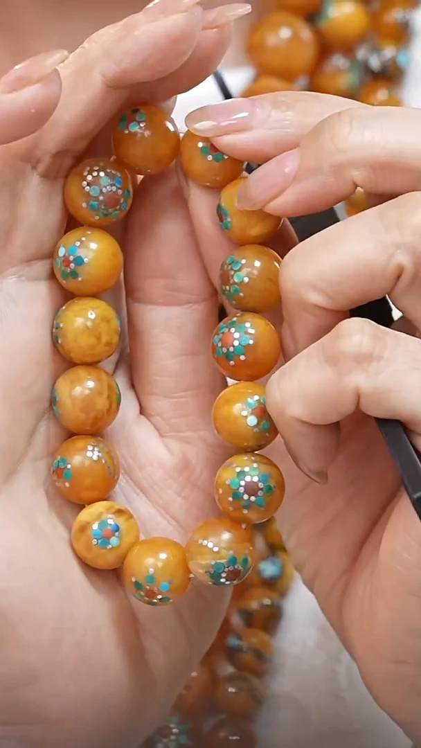 蜜蜡颈饰未镶嵌4481天然蜜蜡珠宝奇石全部保真