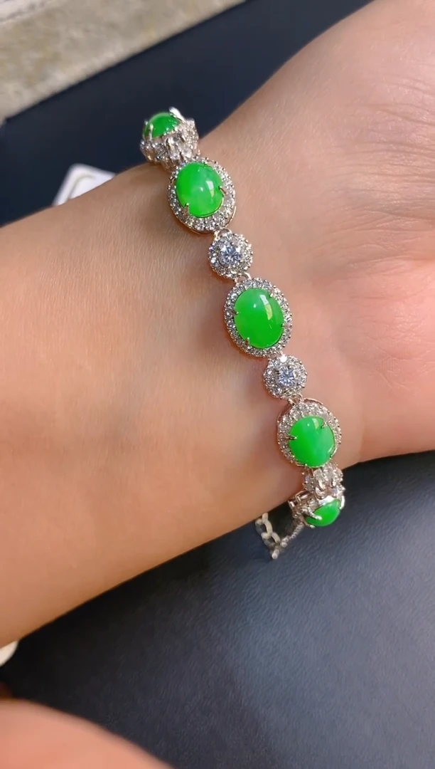 【闪购商品】翡翠耳饰银S925镶嵌天然A货翡翠1