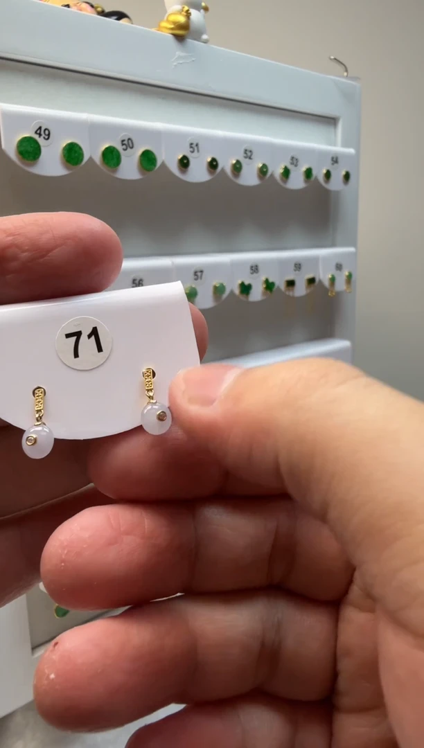 18K金镶嵌翡翠耳饰缅甸天然翡翠a货