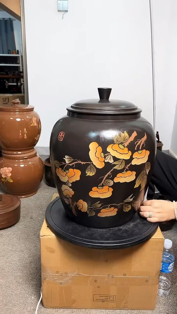 罐瑕疵茶缸高45cm 彩田  878