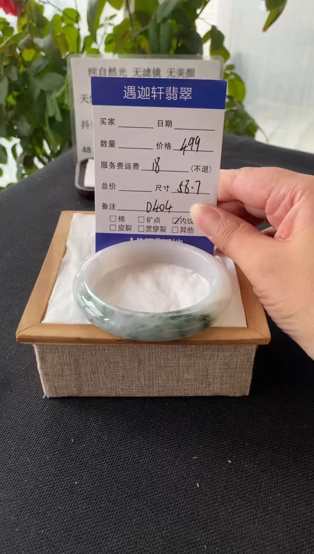 未镶嵌手镯翡翠58.8圈口 D404编码