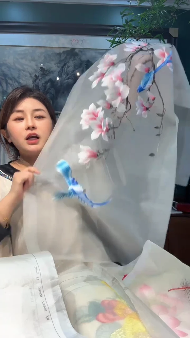 刺绣非遗苏绣手工工艺品绣片40*130