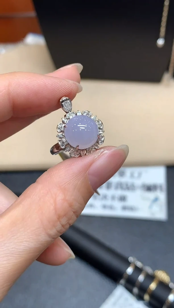 18K金镶嵌戒指翡翠【24小时鉴赏期】两用款