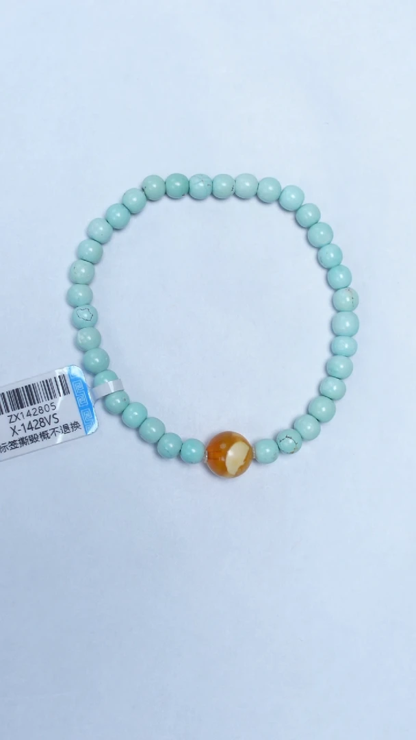 未镶嵌绿松石手链绿松石花蜡手串4-10mm