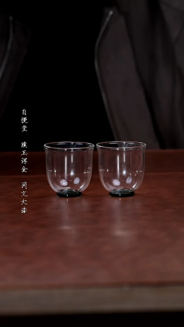 陶瓷福利品-彩虹之恋湖绿杯一对