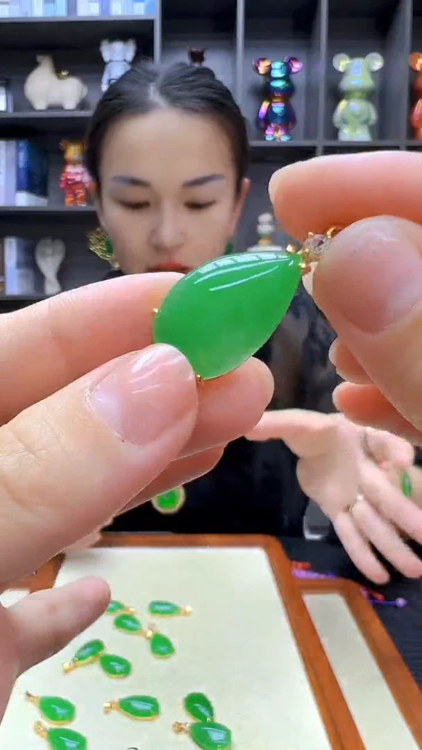 翡翠14K金镶嵌颈饰丹丹diy劲饰