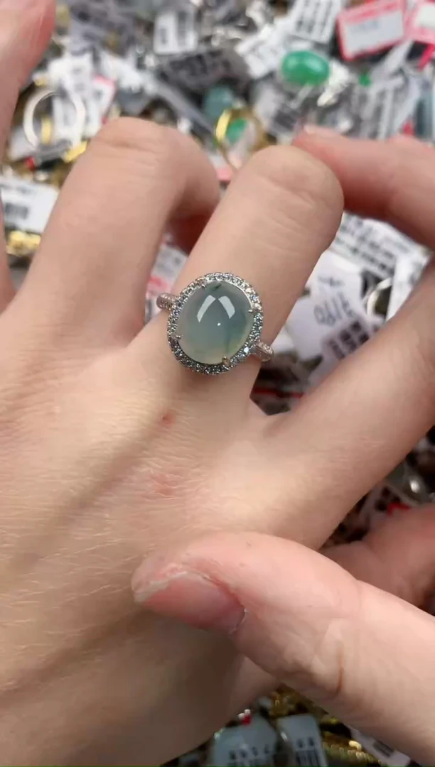 银S925镶嵌戒指翡翠121212----10