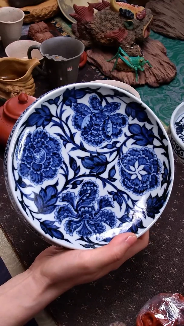 3*0沐穙堂《牡丹青花壶承》