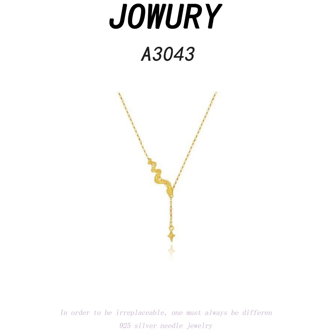 Jowury 坠链均925银合成锆石 A3043乔薇瑞【灵蛇】气质 轻奢 复古