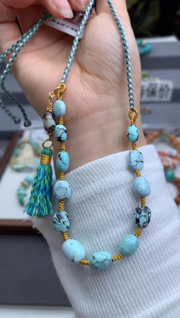 未镶嵌绿松石锁骨链茜.A76