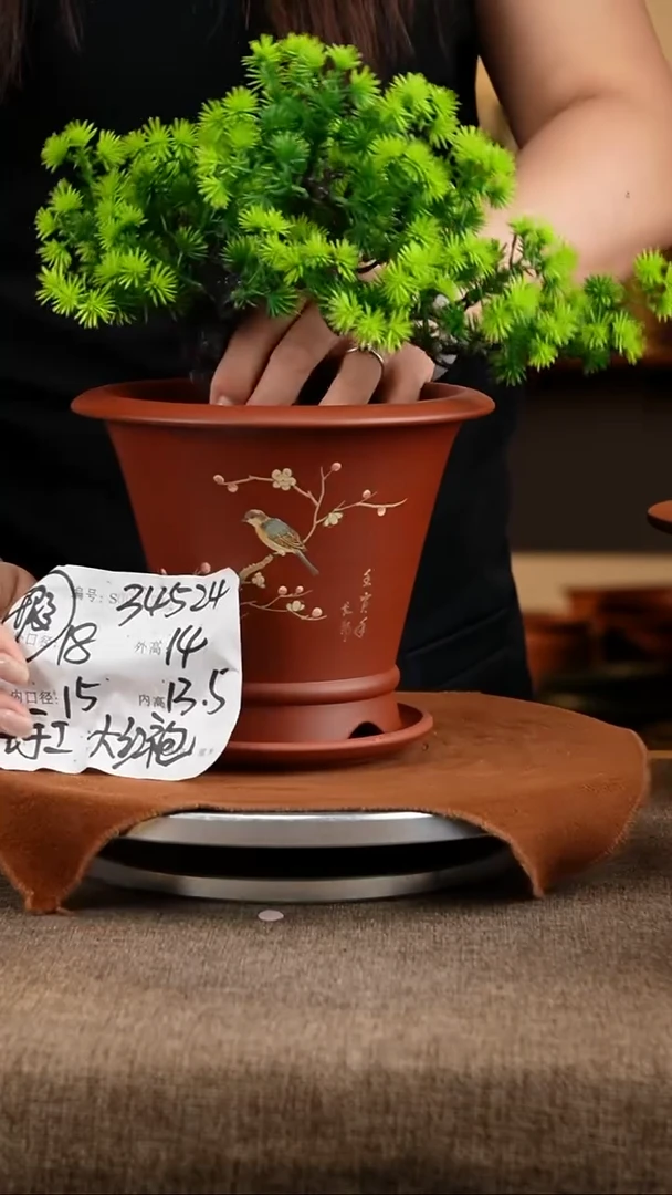 紫砂花盆花卉工艺34534+z微瑕