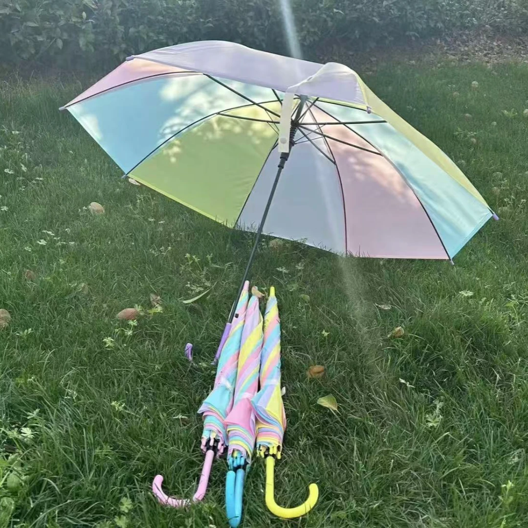 专属｛2852人好评}透明雨伞长柄弯钩儿童小学生公主半自动伞韩版