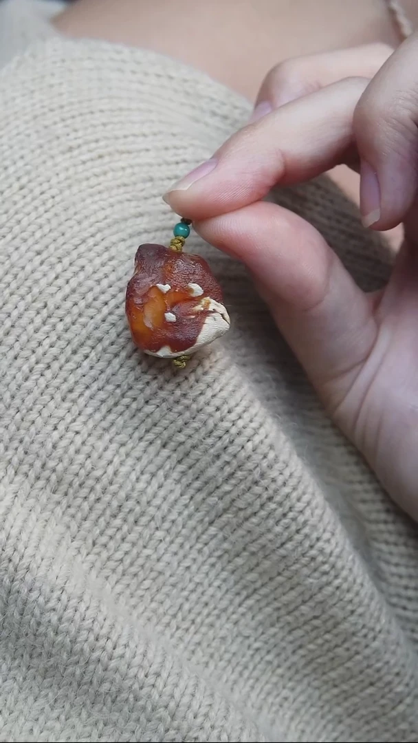 裸石蜜蜡未镶嵌*蜜蜡原石小提溜*活扣头*百搭小配饰*