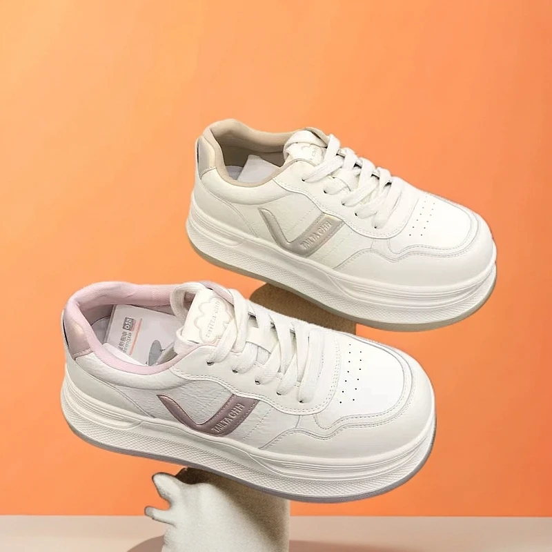 431542510厚底板鞋2025年春季新款超轻学院风百搭小白鞋女