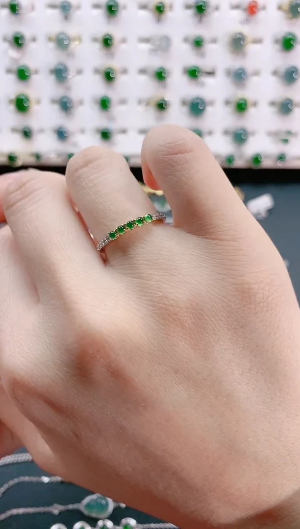 【闪购商品】翡翠戒指银S925镶嵌天然翡翠