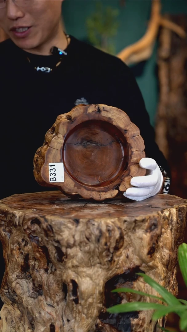 木黄*儿雷击枣木烟缸