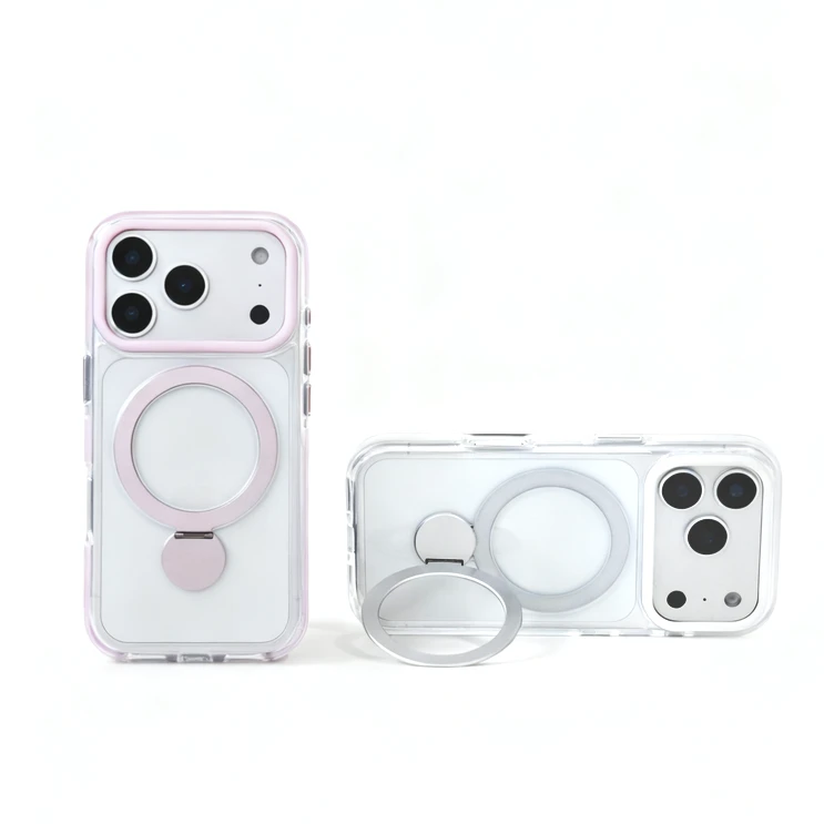 适用于苹果17pro手机壳360°旋转磁吸支点壳壳透明防摔保护手机壳