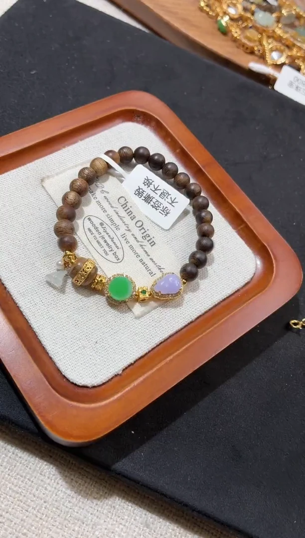 吊坠(不含链)银S925镶嵌翡翠手串