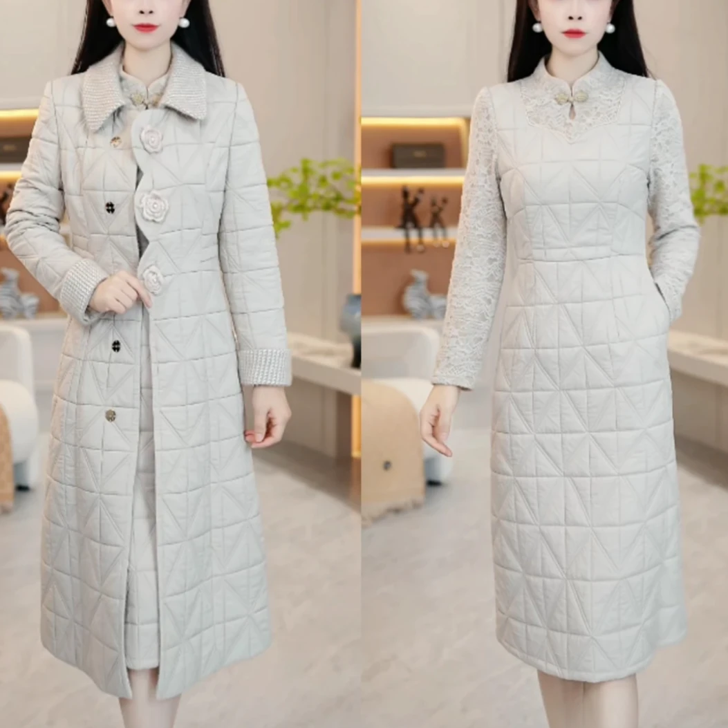 靓利橙铭【两件套连衣裙】LY261时尚洋气气质夹棉修身收腰显瘦秋冬