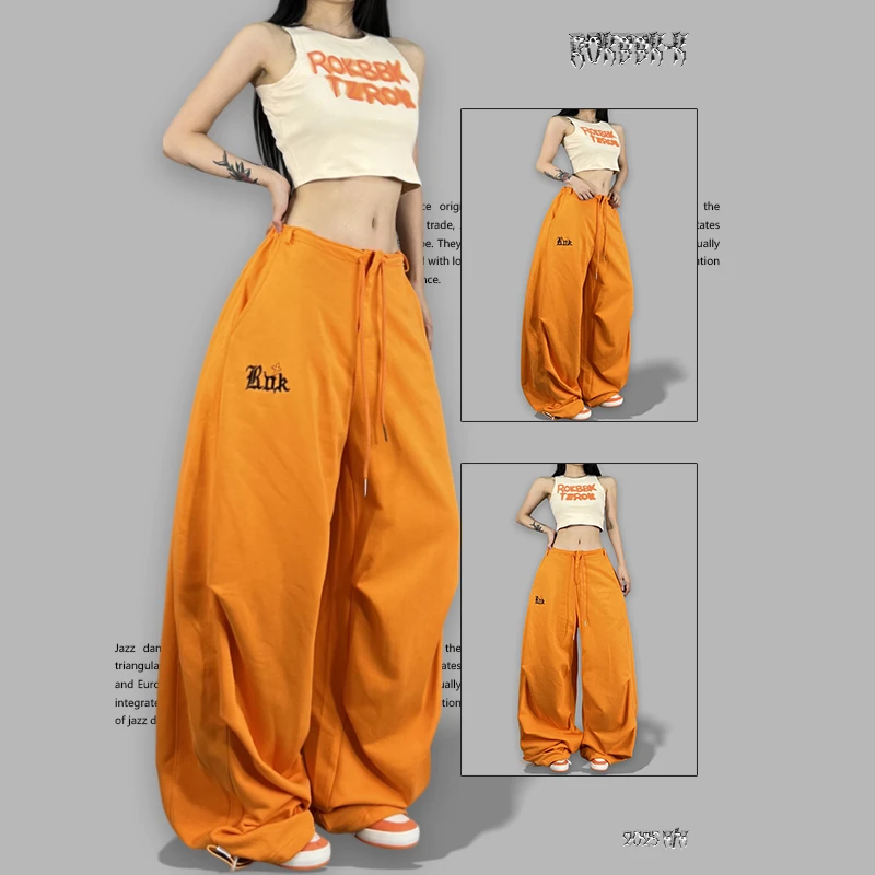 ROKBBK-K布韩街舞潮牌2025新款辣妹休闲显瘦女运动长裤百搭爵士舞