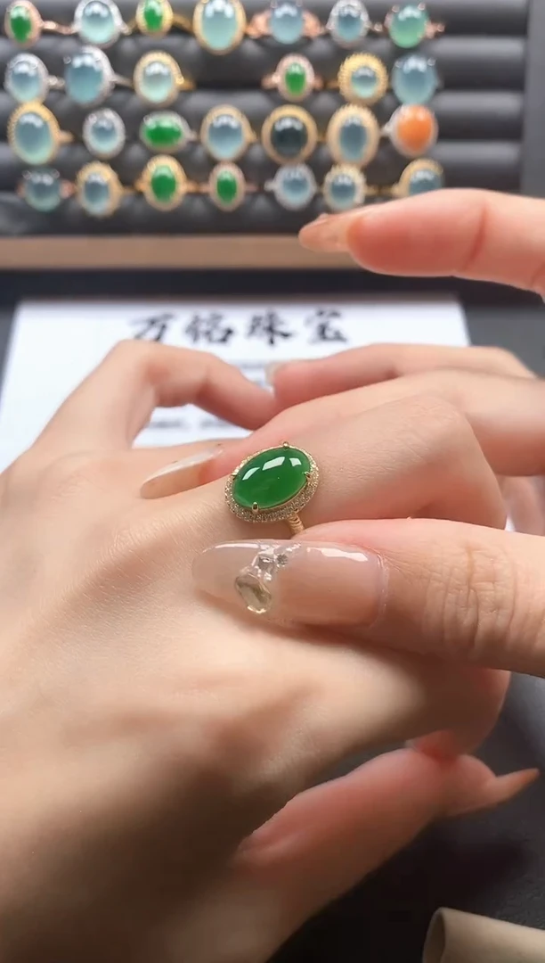 银S925镶嵌戒指翡翠51151