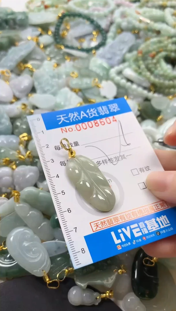 颈饰未镶嵌翡翠净货挂件-8504
