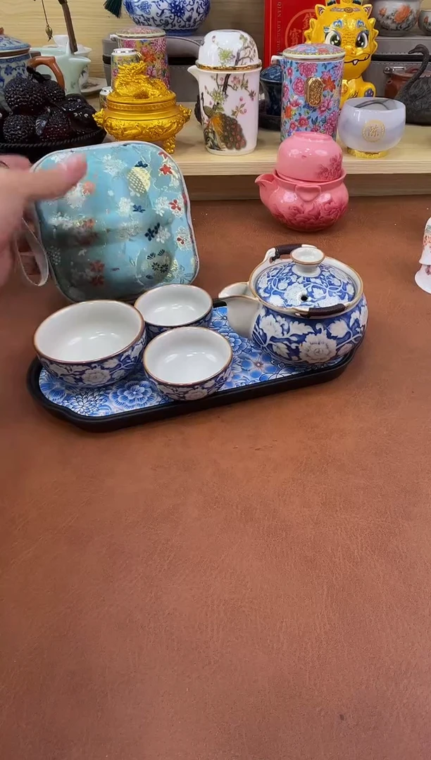 陶瓷茶具摆件旅行套组