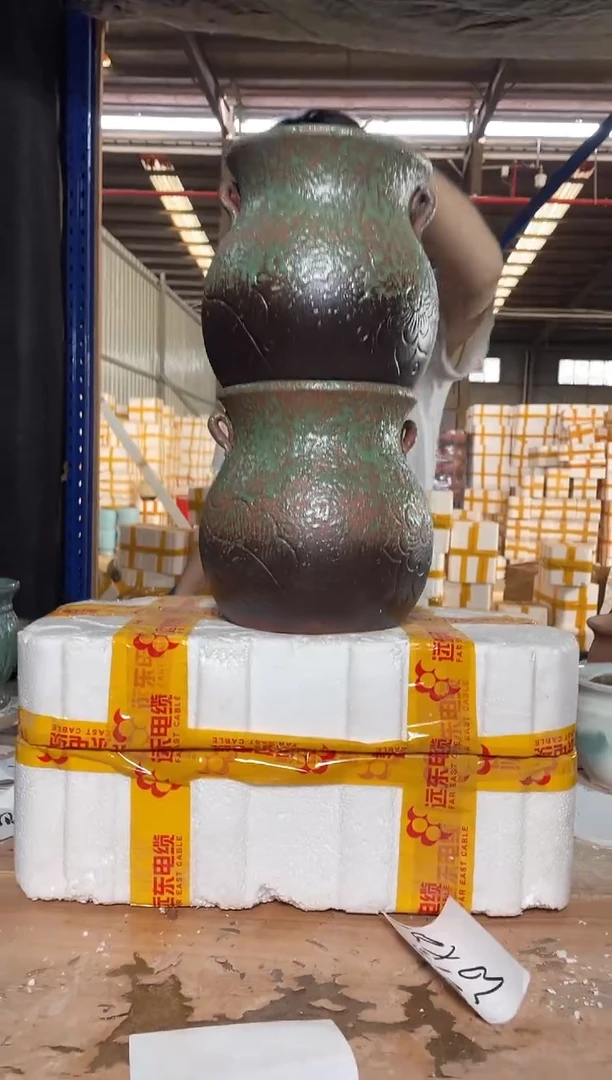 宜兴紫砂粗陶花盆17*21