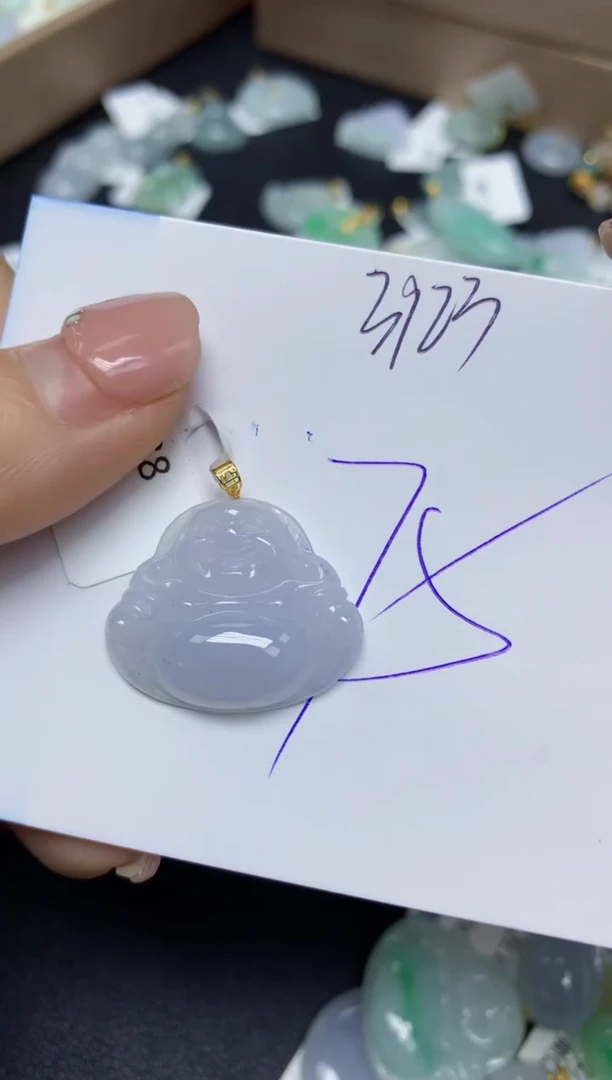【闪购商品】翡翠挂件18K金镶嵌 天然翡翠A货