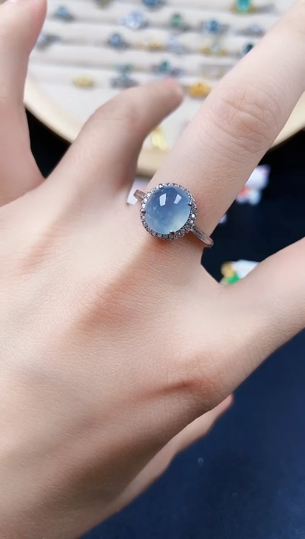 翡翠银S925镶嵌戒指654654