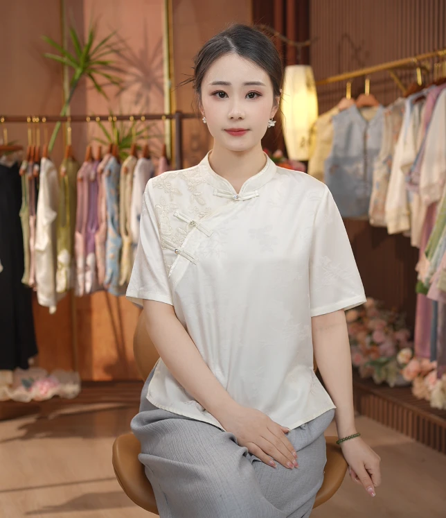 【月烟】新中式休闲气质百搭女款月烟衬衫