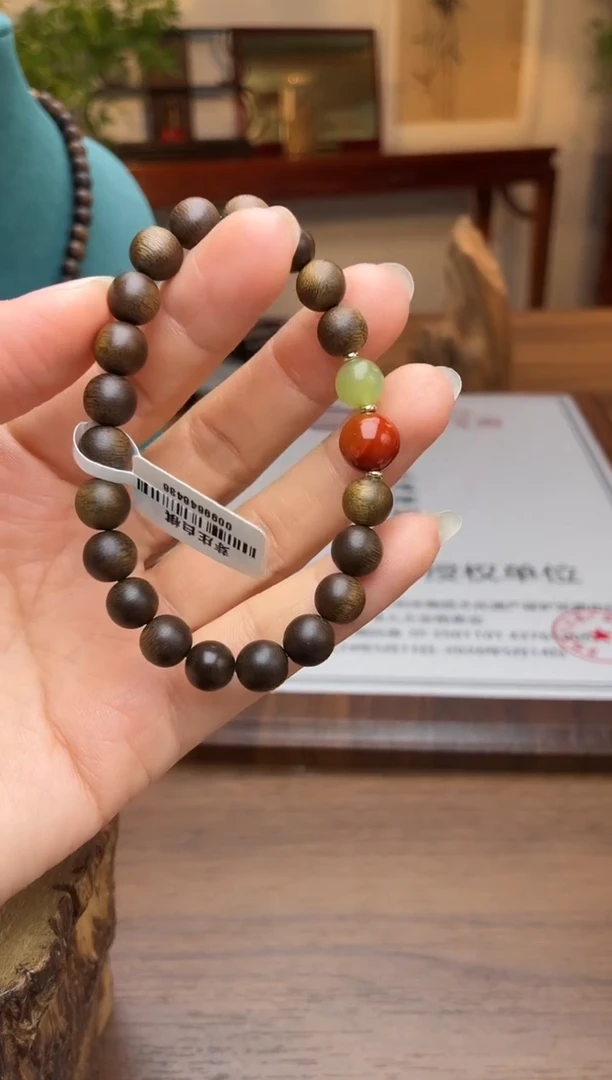 沉香手串沉香【非遗】芽庄白棋楠08单圈沉水