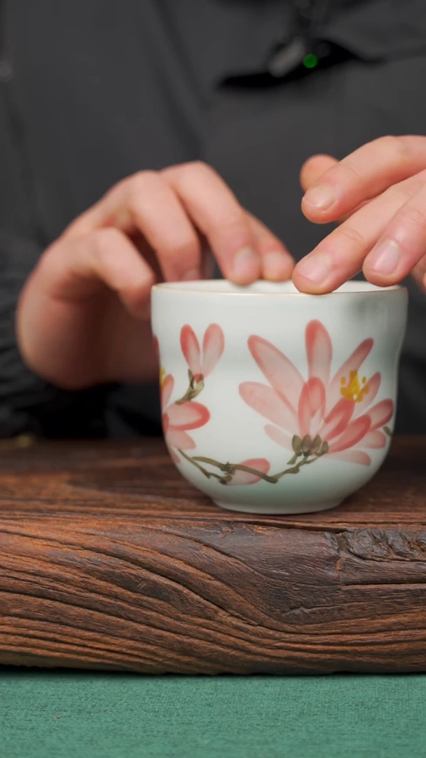 【闪购商品】瓷片91寻一缕瓷香杯釉下手工手绘瓷器