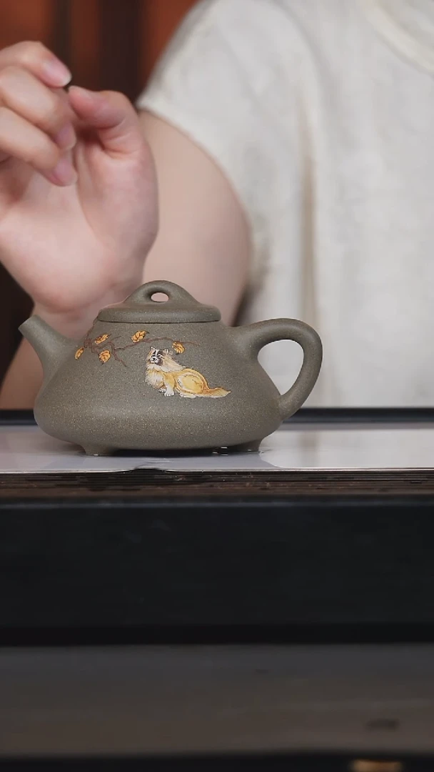 茶壶紫砂张建明石瓢壶