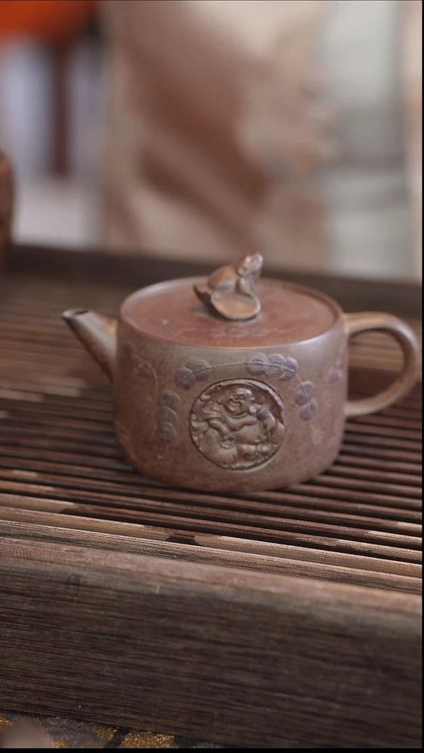 茶壶紫砂五福临门 150cc