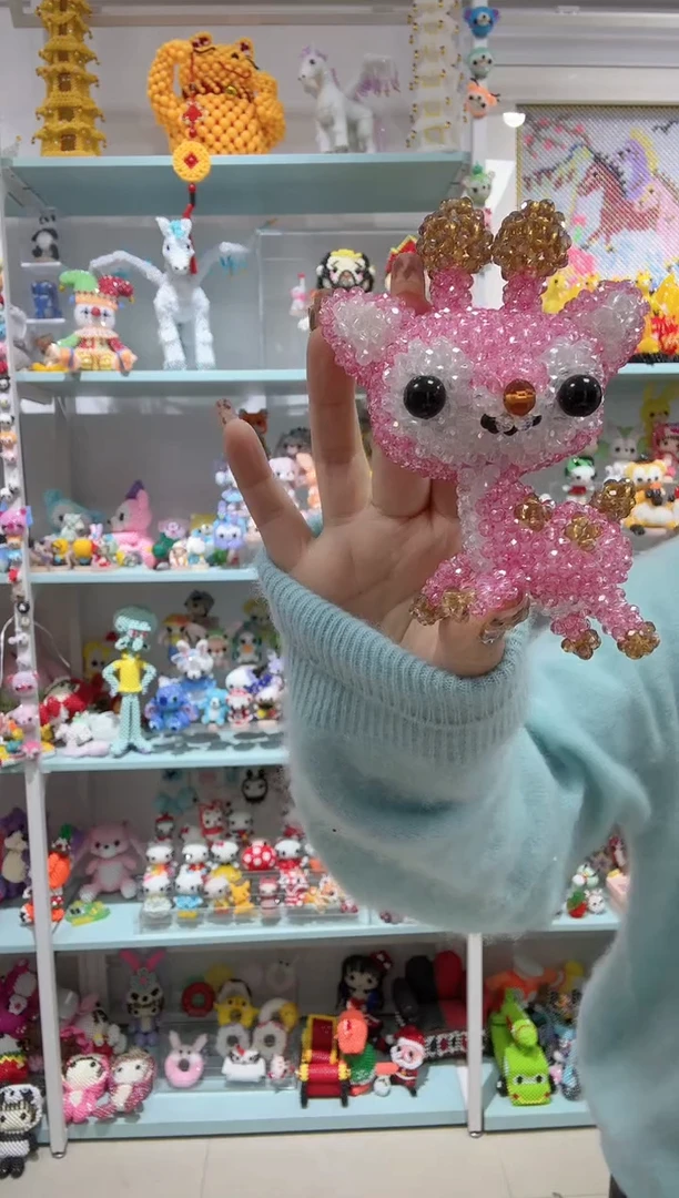 玻璃04044卡4水晶歪脖梅花鹿材料包1套