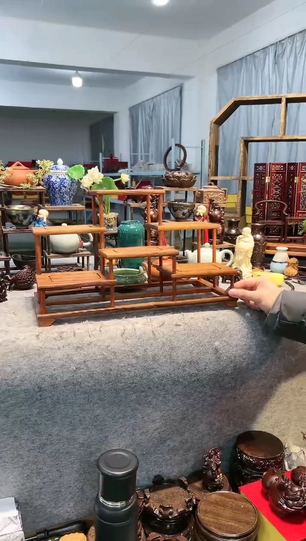 【闪购商品】刺猬紫檀（非洲黄花梨）大号前后台博古架一个
