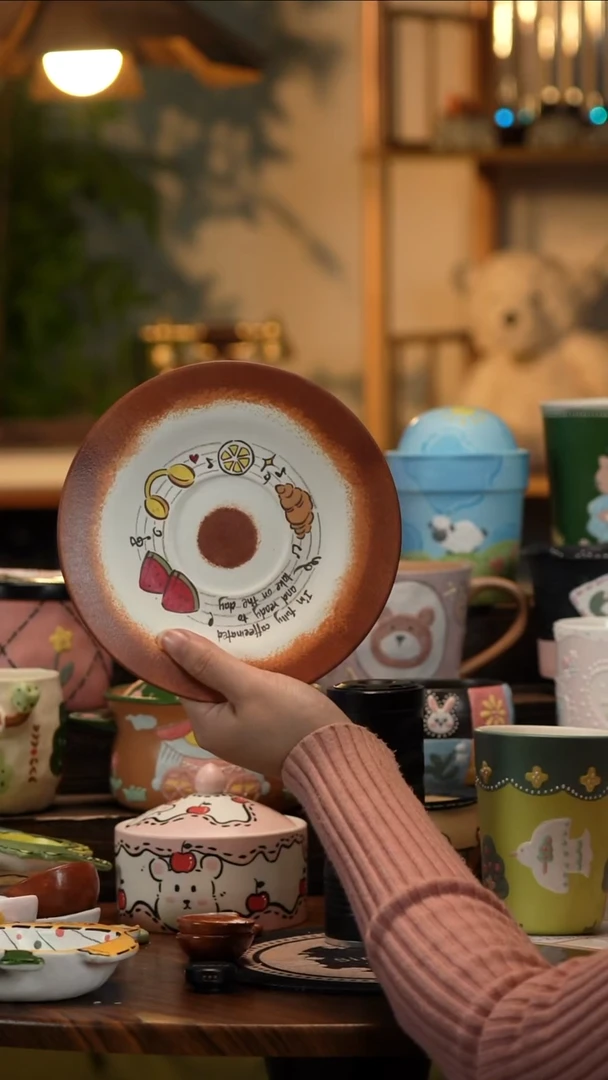 杯子瓷Y312手工手绘陶瓷