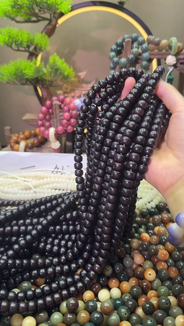 菩提根/象牙果吊坠玉化菩提溏心老料8*10桶珠